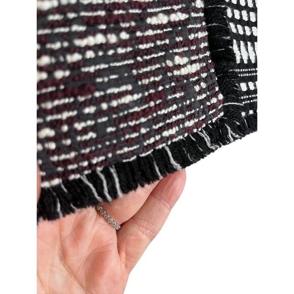 Loft Chic Animal Print Skirt 10 Black Tweed Indie Hippie Edgy Urban Western 80s - Picture 5 of 10